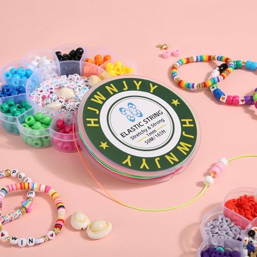 Stretchy Bracelet String,1 mm 165 Feet Sturdy Durable Elastic String Cord for Jewelry Making, Necklaces, Beading and Crafts (Rainbow) - size: 165 Feet (Rainbow)