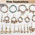 550Pcs Ocean Beads for Bracelets Making Kit, Imitation Boho Ocean Beach Shell Bead Charms Starfish Mermaid Beads Summer Sea Dangle Pendant for Earring Bracelet Necklace Anklet DIY Craft Jewelry Making - color: Beige+Camel