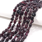 6-8mm Natural Red Garnet Nuggets Oval Free Tumbled Pebble Semi Precious Gemstone Loose Stone Beads Approx 15.5 inch for DIY Jewelry Making - color: Red Garnet