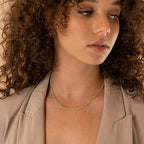 PAVOI 14K Gold Plated Curb Paperclip Box Sphere Bead Snake Herringbone and Figaro Chain Adjustable Necklace - style: Curb-2x