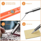 Soldering Iron, 60W 110V Adjustable Temperature Soldering Iron Pen, Portable Welding Tool, Fast Heating, for Electronic Repair, Jewelry, DIY - color: Orange
