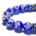 Artsy Crafts 20 Pcs 12mm Lampwork Flower Glass Beads, European Murano Glass Beads, Handmade Loose Crystal Beads for Jewelry Making Charm Bracelet Necklace Earrings Rosary (Navy Blue) - color: Navy Blue