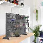 TORACK Pegboard Display Stand for Craft Shows & Fairs, 12 x 16 in Metal Tabletop Pegboard Display with Hooks for Christmas Fair Event(Black, Pack of 4) - style: 4-Pack Black