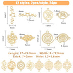 SUPERFINDINGS Baroque Style Links Connectors Gold Double Hole Pendant Connector Flower Flat Round Chinese Knot Connector Charms for DIY Jewelry Making - size: 17-25x9-17mm