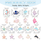 Cheriswelry 36Pcs Ocean Beach Sea Charms for Jewelry Making Assorted Summer Charms Starfish Shell Whale Jelly Fish Pendants 15-29mm for Earring Necklace Bracelet Supplies