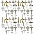 Youdiyla 21pcs Alloy Ancient Silvery Ancient Cyan Cross Series Pendant Jewelry Making DIY Keychain Earrings Pendant Various Design Charms for Jewelry Making Bracelets Necklace (M23) - color: M23