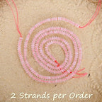 2 Strands (300PCs) Natural Pink Quartz Rondelle Beads, 2 * 4mm Gemstone Loose Spacer Abacus Disk Beads for DIY Bracelet Necklace Earrings Jewelry Making, Craft Supplies Beading Kit - color: Pink Quartz, size: 2*4MM