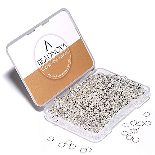 BEADNOVA 5mm Jump Rings for Jewelry Making Silver Open Jump Rings for Earrings and Keychains (300Pcs) - color: 300pcs, size: 5mm