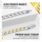 MagnetRX Titanium Magnetic Necklace – Ultra Strength Magnetic Necklaces for Women & Men – Effective Titanium Necklace with 55 Magnets (Silver & Gold, 20 Inches) - color: Silver & Gold, size: 20 Inch (Pack of 1)