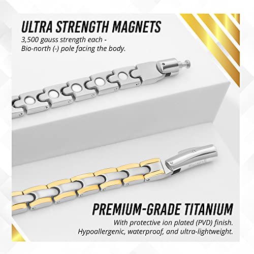 MagnetRX Titanium Magnetic Necklace – Ultra Strength Magnetic Necklaces for Women & Men – Effective Titanium Necklace with 55 Magnets (Silver & Gold, 20 Inches) - color: Silver & Gold, size: 20 Inch (Pack of 1)