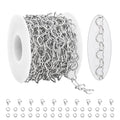 KYUNHOO 5 Meters Hollow Heart Chain for Jewelry Making Silver Embossed Heart Jewelry Links Stainless Steel Necklace Making Chains Bulk for Men Women DIY Handcrafts Finding Supplies - color: Heart Silver