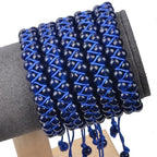 MASSIVE BEADS Double Layer Natural Chakra Healing Power Crystals Macrame Bracelet Yoga Stone Beads Gemstone Meditation Relax Anxiety Bangle for Unisex Women Men - color: Blue Jade, size: 4mm