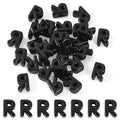 Craftora 30Pcs 20mm Black Large Letter Beads, Acrylic Big Alphabet Beads, Chunky Initial Letter R Bead with Large Hole for Friendship Bracelets Keychain Bag Charms Shoelaces - color: Letter R