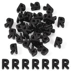 Craftora 30Pcs 20mm Black Large Letter Beads, Acrylic Big Alphabet Beads, Chunky Initial Letter R Bead with Large Hole for Friendship Bracelets Keychain Bag Charms Shoelaces - color: Letter R