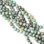 35PCS 10mm Natural African Turquoise Stone Gemstone Round Loose Beads for Jewelry Making DIY Bracelet Necklace Materials 1 Strand 15" - color: African Turquoise Stone, size: 10mm