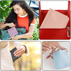 CANIPHA 8pcs Lambskin Pocket Cosmetic Bag, Waterproof Portable Small Makeup Bag No Zipper Self-closing Pouch for Women Mini Travel Storage Cosmetics Headphones Jewelry - color: 8pcs