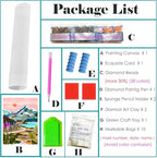 A8MENX0 5D Mountain Diamond Art Painting Kits for Adults,Full Drill Diamond Dots Paintings for Beginners,DIY Crafts Kits Paint with Round Diamonds Pictures Gem Art Painting DIY Crafts Kits 12x16 inch - color: Pink Mountain