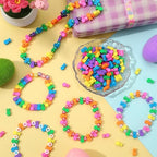 Easter Polymer Clay Beads, 300pcs Bunny Mixed Spacer Clay Beads for Spring Easter Jewelry Making DIY Bracelet Necklace Accessories Craft Party Supplies - color: Pink Blue Yellow Green Purple Orange