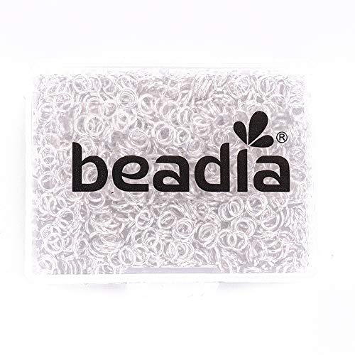 BEADIA Open Jump Rings Sliver 0.6x4mm 1000pcs for DIY Jewelry Making Supplies - color: Silver, size: 0.6*4mm