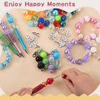 180 PCS Focal Beads for Pen Making, Include 100 PCS 20mm Rhinestone Beads 20 PCS 16mm Bubblegum Bead and 60 PCS Rondelle Spacer Bead, Perfect for DIY Pen Keychain Bracelets Jewelry - color: 180 PCS Round Beads
