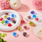 Elecrelive 20Pcs Gold Sand Lampwork Luminous Heart Beads Glow in The Dark Love Crystal Beads 20.5mm for Friendship Bracelet Necklace Earring Key Chains Valentine - color: 10 Colors, Heart