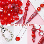 106Pcs 20mm Beads for Pens Making with Rondelle Spacer Beads Red Acrylic Focal Bubblegum Bead Crystal Round Sparkly Chunky Bead for Pens Beadable Keychain Necklace DIY Craft Jewelry Making Supplies - color: Red