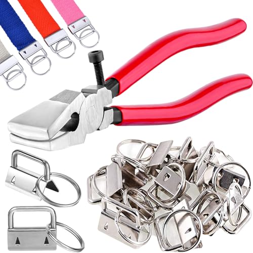 Key Fob Hardware Kit with Installation Pliers - color: 50 Pcs