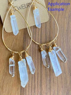 Adabele 15 Inch Natural Raw Healing Crystal Quartz Gemstone Loose Beads Small Drilled 15 Inch Rainbow AB Titanium Coated Chakra Gem Stone Drop Stick GA5 - color: Rainbow Ab, size: Small Size (15 Inch/1 Strand)