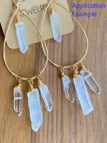 Adabele 15 Inch Natural Raw Healing Crystal Quartz Gemstone Loose Beads Small Drilled 15 Inch Rainbow AB Titanium Coated Chakra Gem Stone Drop Stick GA5 - color: Rainbow Ab, size: Small Size (15 Inch/1 Strand)