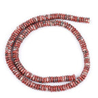 GEM-Inside 2x6mm Natural Mixed Red Jasper Gemstone Heishi Disc Rondelle Spacer Beads for Jewelry Making Full 15" Strand Energy Stone Healing Power Crystal - color: Mixed Red Jasper