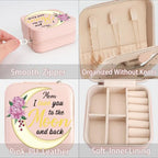 Mom Gifts Mom I Love You To The Moon And Back Jewelry Box Valentines Christmas Mothers Day Gifts for Moms from Daughter Son Kids Easter Birthday Gift for Moms Travel Jewelry Case for Mother - color: mom2 moon