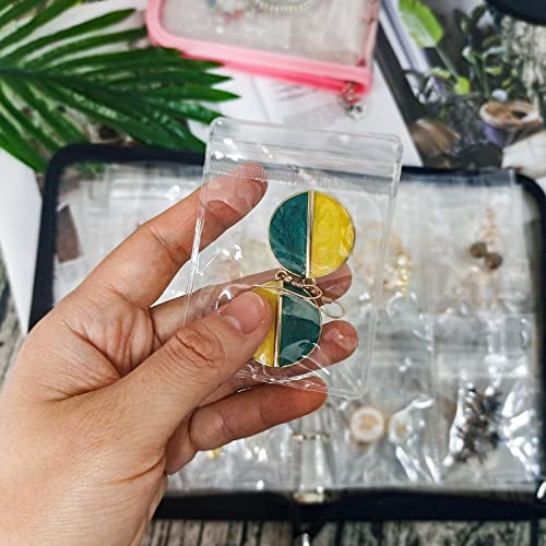 Jewelry Pouch Clear Self Seal Plastic Zipper Bags for Earrings Rings Packing Storage Transparent PVC Lock Pouches, Pack of 80 - color: 80 pcs small bags,6*8 cm