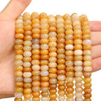 BONNY BOXX 1 Strand Natural 5 * 8mm Yellow Jade Rondelle Beads, Natural Abacus Disk Stone Beads Loose Spacer Gemstone for DIY Bracelet Necklace Jewelry Making - color: Yellow Jade, size: 5*8MM