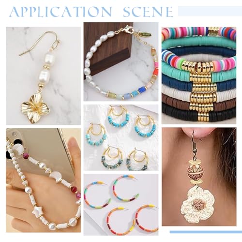 PH PandaHall 200pcs 4mm Spacer Beads, 2 Colors Flat Round Heishi Bead Metal Loose Beads Spacers for Heishi Clay Bead Summer Stackable Necklace Bracelet Jewelry Making, Golden Platinum