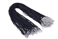 KONMAY 50pcs Black Satin Silk Necklace Cord 2.0mm/18'' with 2'' Extension Chain Lead&Nickel Free - color: Black