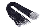 KONMAY 50pcs Black Satin Silk Necklace Cord 2.0mm/18'' with 2'' Extension Chain Lead&Nickel Free - color: Black