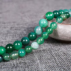 62Pcs Natural Crystal Beads Stone 6mm Green Stripe Onyx Agates Gemstone Round Loose Energy Healing Beads for Bracelet Necklace Earrings Jewelry Making - color: Green, size: 6MM