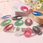 Dazzling Colorful Filigree Charms Hollow Out Multicolor Geometric Filigree Pendants for DIY Jewelry Making Earrings Necklaces Components - color: Ellipse-1