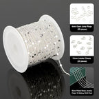 UMAOKANG 32.8 Feet Silver Chain for Women Necklace Bracelet DIY Jewelry Supplies Twist Curb Embossed Sequin Silver Plated Brass Chain Roll - color: Silver Embossed Sequin