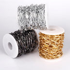 33FT Silver Paperclip Chains Roll, 7mm Aluminum Cable Link Chain Spool Bulk for DIY Crafts Jewelry Making - color: silver, size: 7MM