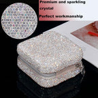 Bling Jewelry Organizer, Travel Jewelry Case Organizer Portable Small Jewelry Storage Box Shining Jewelry Holder Case Gifts for Women Teen Girls and Friends Mother's Days (Silver)