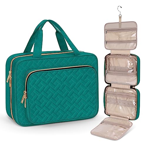 Wedama Toiletry Bag for Women, Large Cosmetic Travel Bag, Hanging Toiletry Bag for Bathroom, Thickened PVC Waterproof Travel Makeup Bag, Toiletries Bag for Travel Business Trips and Camping - color: Green, size: Large, style: Minimalist