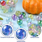 DanLingJewelry 100Pcs 20mm AB Color Transparent Beads Acrylic Round Beads Transparent Round Loose Beads for Jewelry Making - color: 100pcs - Random Color - 20mm Round - Transparent