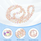 PATIKIL 75 Pcs 8mm OD 5mm Thick Crystal Glass Beads, Rondelle Crystal Beads Faceted Cut Gemstone Strand with Spacer Beads for Craft, Bracelet, Necklace, Pink Flash - color: Pink Flash