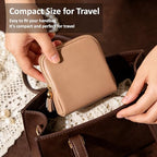shunmei Mini Travel Jewelry Bag, Small Travel Jewelry Case with Zipper, Portable Velvet Jewelry Pouches for Necklaces, Earrings, Rings, Bracelets,Travel Essentials Gifts for Women Girls(Khaki) - color: Khaki