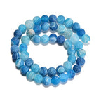 6mm Froasted Blue Agate Round Natural Gematone Loose Beads for Jewelry Making DIY 1 Strand 15" - color: Blue Froasted Agate, size: 6mm