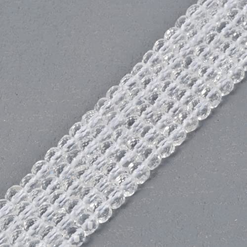 Natural Clear Quartz Gemstone 4mm Faceted Cube Square Loose Beads 16 Inch for DIY Jewelry Making Beads - color: Clear Quartz