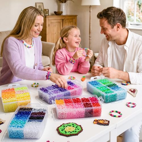 Umikk 15,000 Pony Beads Bulk, 50 Colors 6x9mm Plastic Kandi Beads for Bracelets Making Hair Braiding Rave Kandi Jewelry Crafts Gifts (8.6LB) - color: 50colors15000pcs