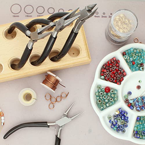 The Beadsmith Slim Line Pliers Set – Extra Fine Tips – 4.5 Inches, 4-Pieces: Round Nose, Chain Nose, Flat Nose & Semi-flush Side Cutter – Leatherette Carrying Case Included – Tools for Jewelry Making - style: Set