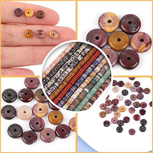 GEM-Inside 2x6mm Natural Mookaite Jasper Jasper Stone Heishi Disc Rondelle Spacer Beads for Jewelry Making Full 15" Strand Energy Stone Healing Power Crystal - color: Mookaite Jasper